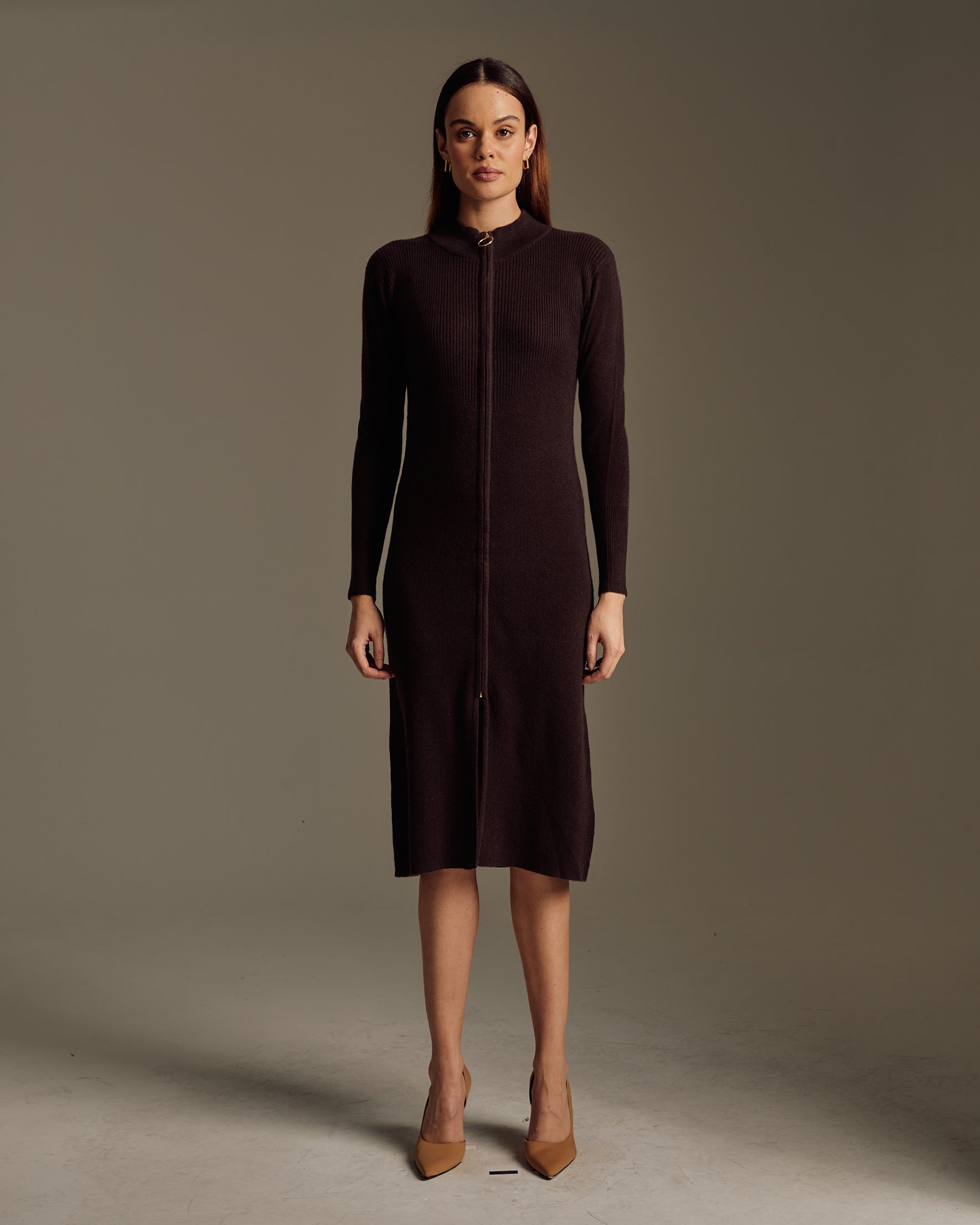 Women's 100% Cashmere Formal Midi Dress