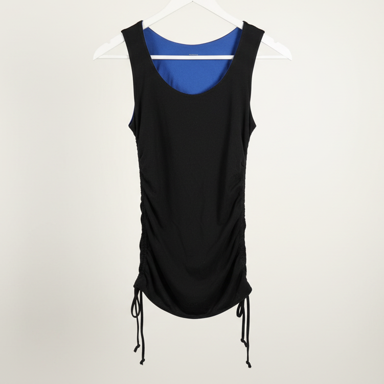 Pre-Loved Reversible Side Cinch Mini Dress – Purple/Black