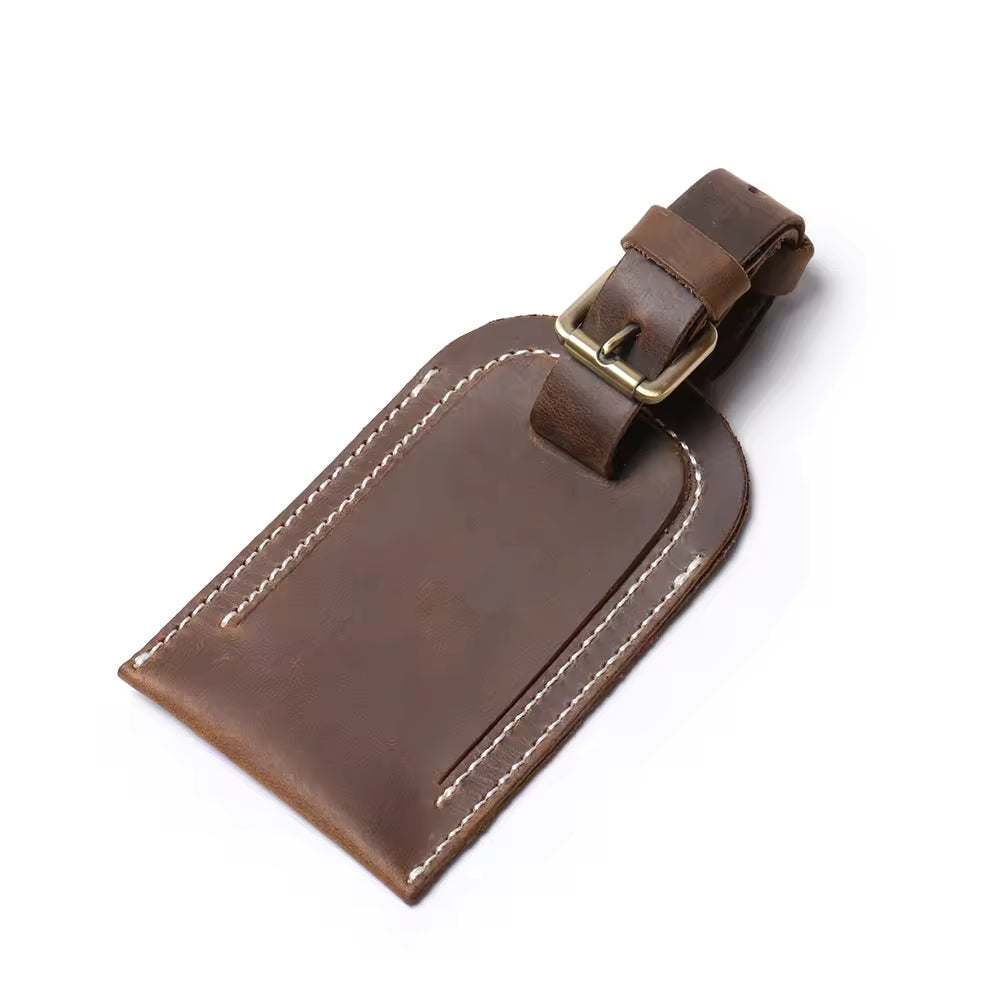 Full Grain Leather Luggage Tag-4