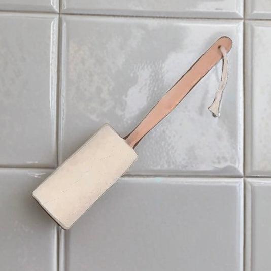 Natural Loofah Bath Brush - Long Wood Handle