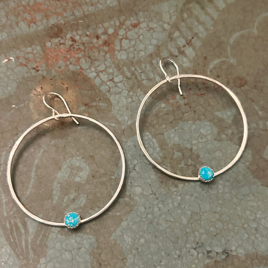 Solstice Hoops – Large - Turquoise-3