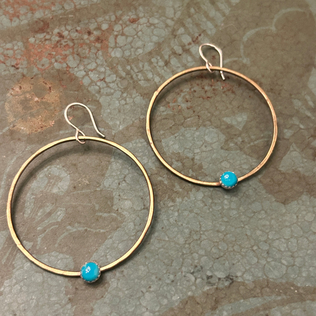 Solstice Hoops – Large - Turquoise-4