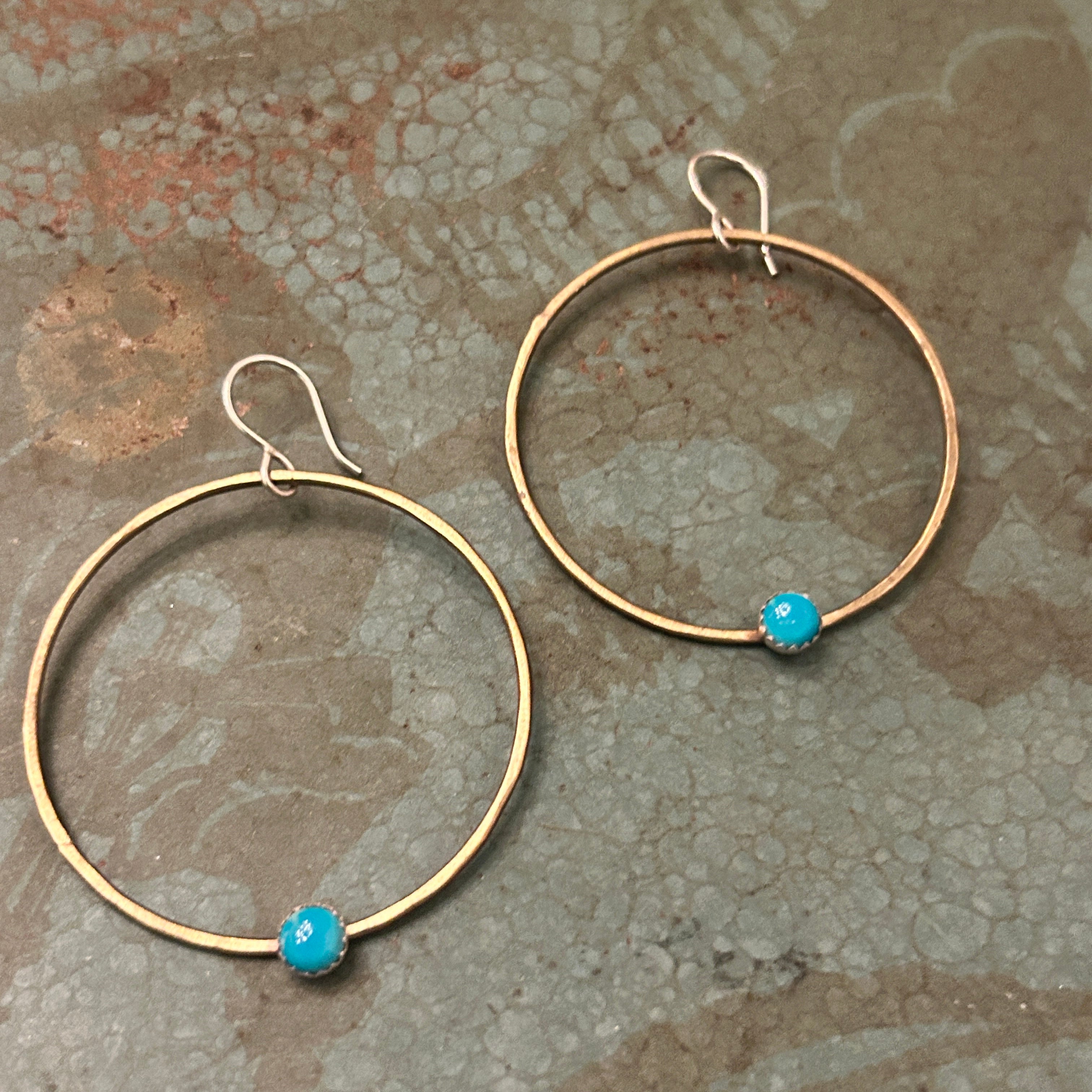 Solstice Hoops – Large - Turquoise-4