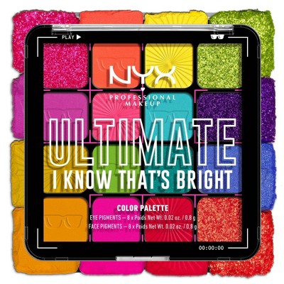 NYX Professional Makeup Ultimate Eyeshadow Palette Bright 0.32 oz - Imperfect Container