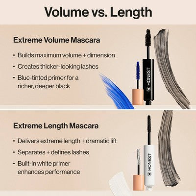 Honest Beauty Extreme Volume Mascara + Bold Lash Primer Black – 0.27 fl oz – Missing Box