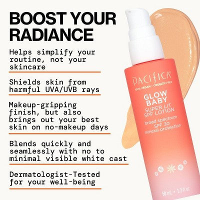 The GLOW BABY Pacifica Super Glow Face Lotion SPF 30 – 1.7 fl Oz