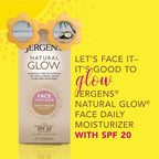The Jergens NATURAL GLOW SPF 20 Facial Moisturizer + Self Tanner – 2 fl Oz