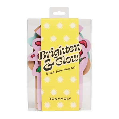 Tonymoly Brighten & Glow 5 Pack Sheet Mask Set packaging on a white background