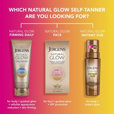 The Jergens NATURAL GLOW SPF 20 Facial Moisturizer + Self Tanner – 2 fl Oz