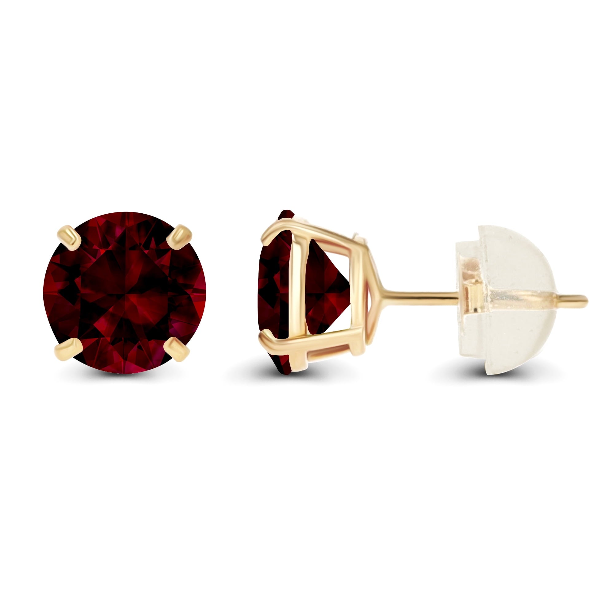 2.00 CTW Natural Red Garnet Stud Earrings in 14K Yellow Gold - Handcrafted USA-1