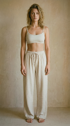 Women's Wide Leg Palazzo Pyjama Pants — Organic Cotton & Linen-3
