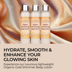 Organic Gold Shimmer Body Lotion – Sexy Level 2 & Super Level 3 Shimmer in 4 oz & 8 oz