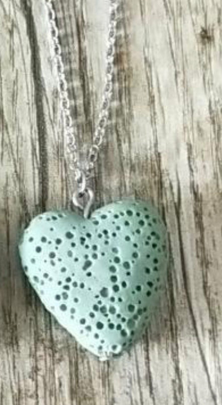 Heart Lava Aromatherapy Necklace-7