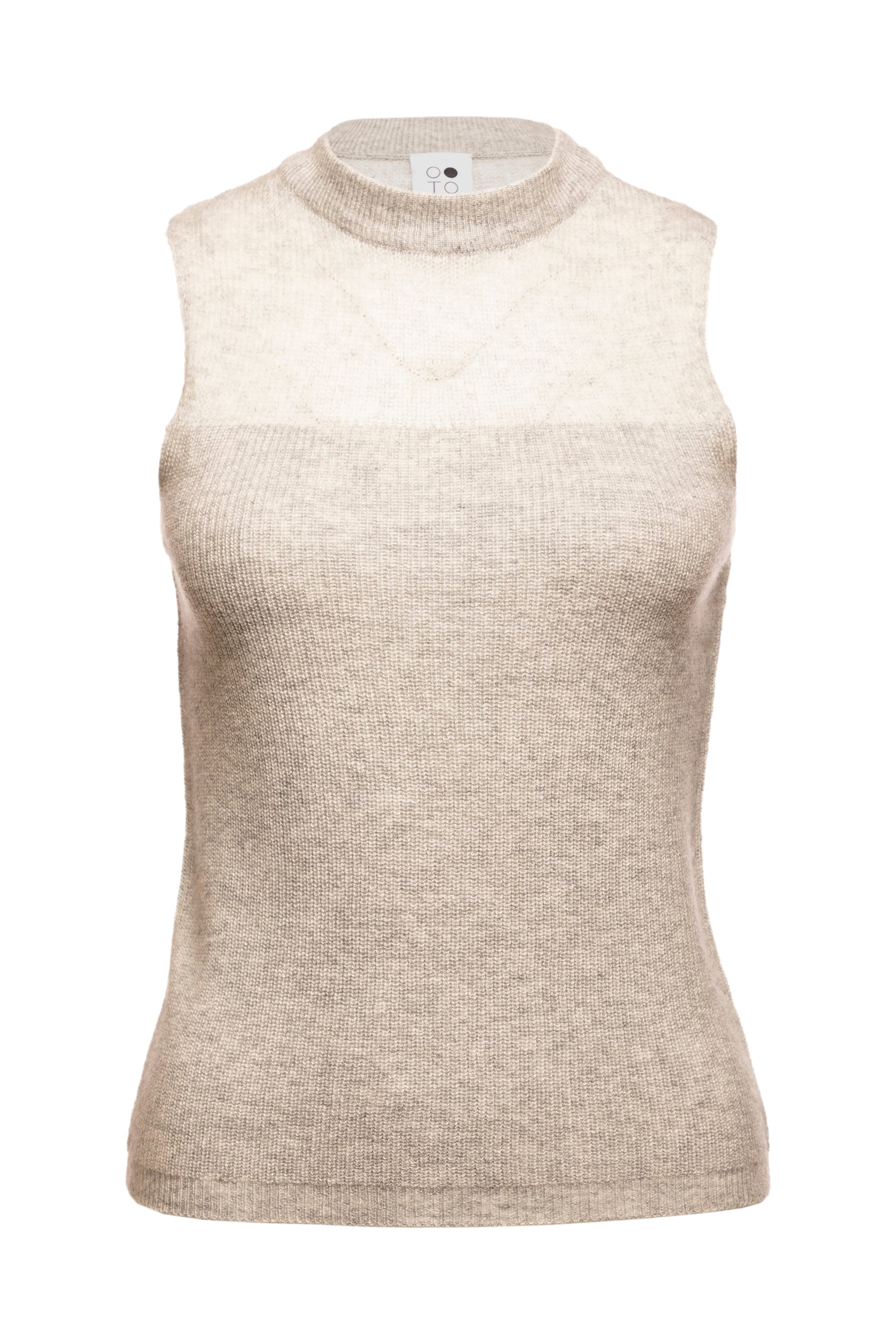 Coral Sleeveless Block Intarsia Top