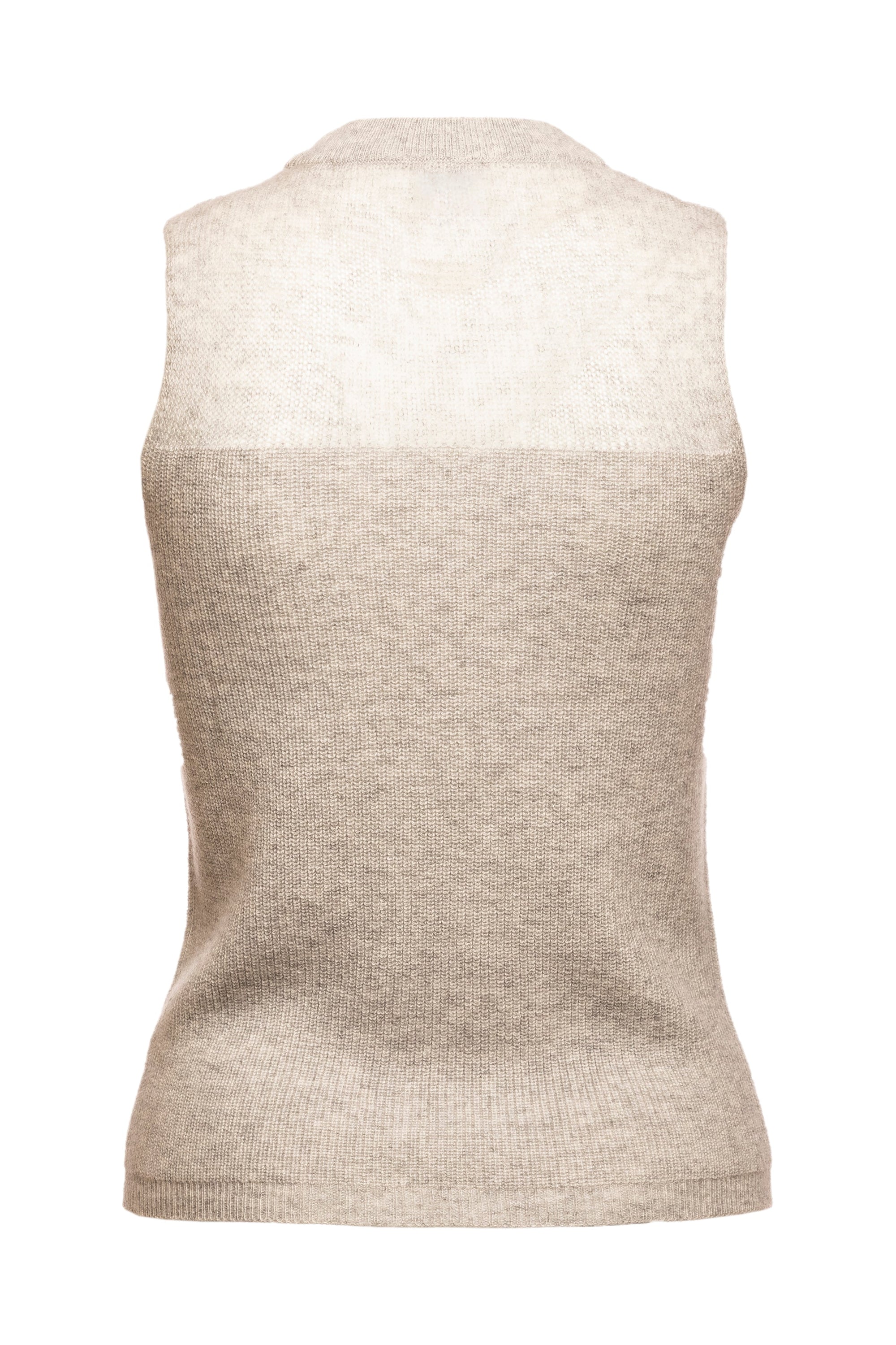 Coral Sleeveless Block Intarsia Top