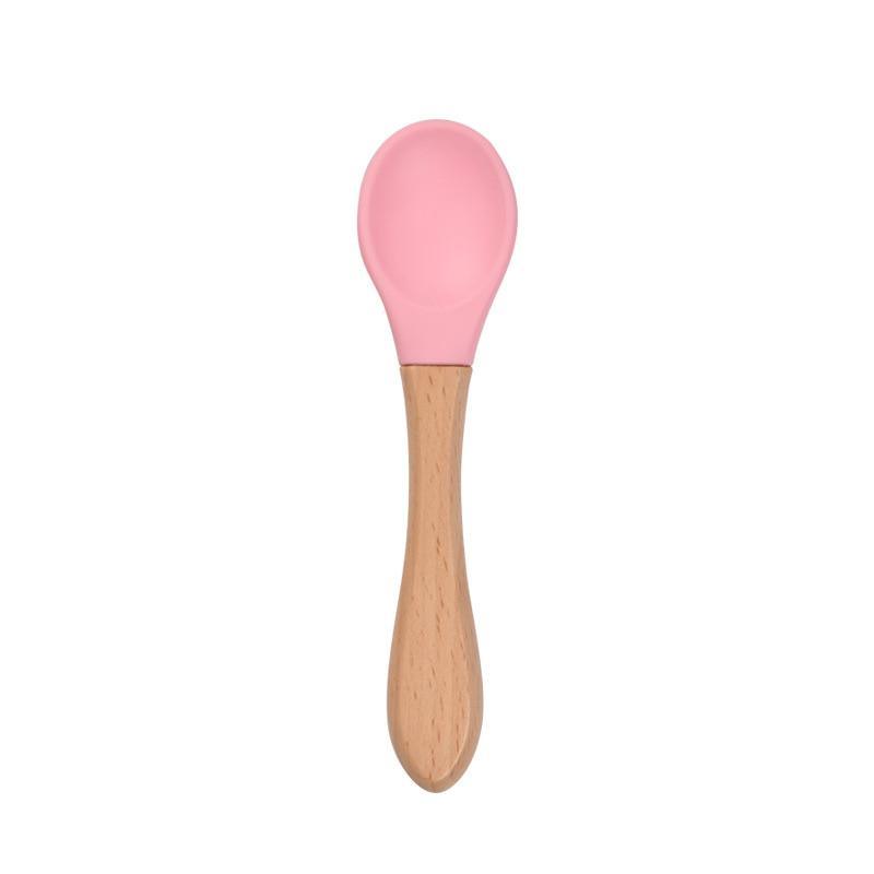 Bamboo + Silicone Baby Feeding Spoons – 2 Piece Set