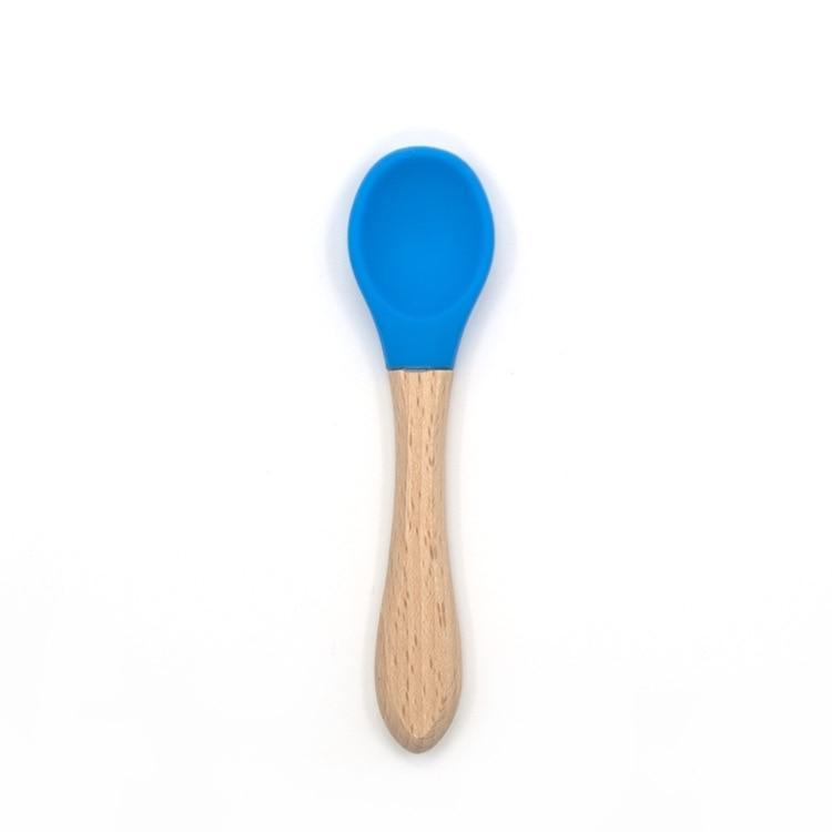 Bamboo + Silicone Baby Feeding Spoons – 2 Piece Set