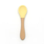 Bamboo + Silicone Baby Feeding Spoons – 2 Piece Set