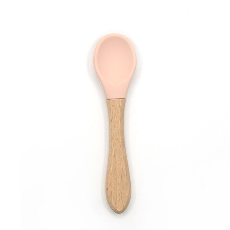 Bamboo + Silicone Baby Feeding Spoons – 2 Piece Set
