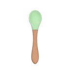 Bamboo + Silicone Baby Feeding Spoons – 2 Piece Set