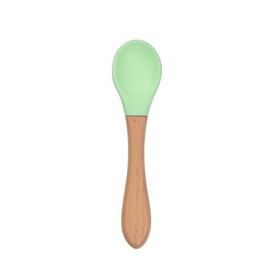 Bamboo + Silicone Baby Feeding Spoons – 2 Piece Set