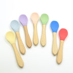 Bamboo + Silicone Baby Feeding Spoons – 2 Piece Set