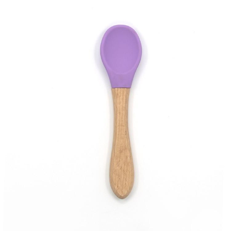 Bamboo + Silicone Baby Feeding Spoons – 2 Piece Set