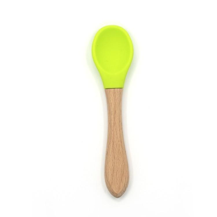 Bamboo + Silicone Baby Feeding Spoons – 2 Piece Set
