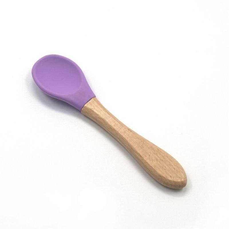 Bamboo + Silicone Baby Feeding Spoons – 2 Piece Set