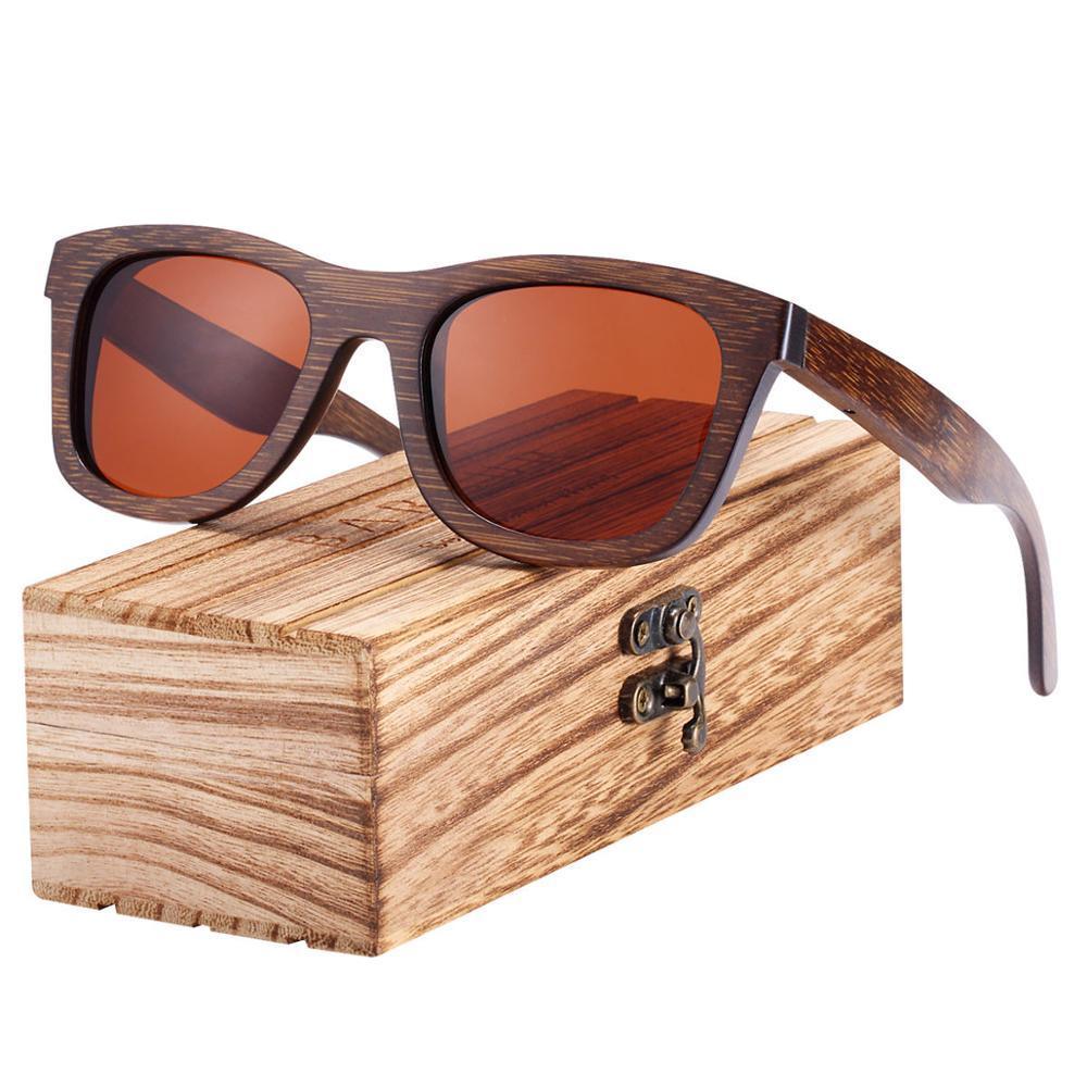 Luxury Square Wood Bamboo Polarized Sunglasses