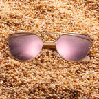Modern Cat Eye Bamboo + Metal Polarized Sunglasses