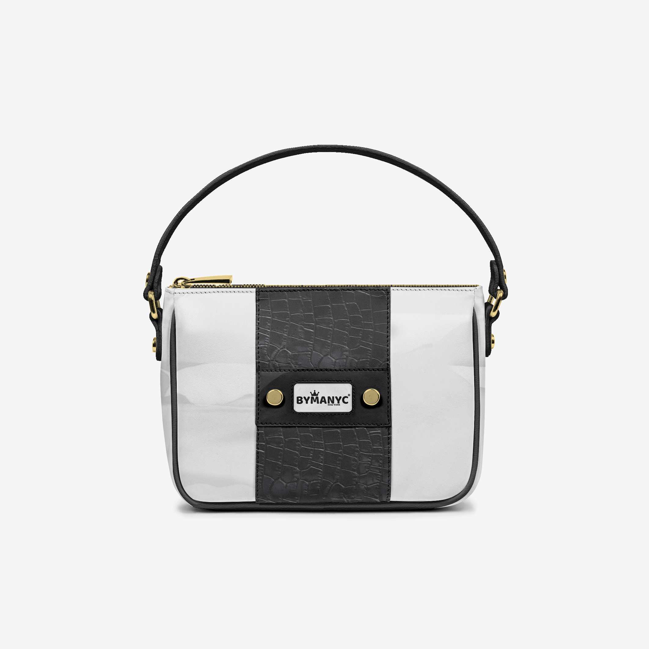 Handbag BYMANYC ® New York – Couture Vegan Vertical Band in Midnight Gold