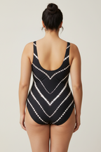 Petra One Piece Swimsuit in Black Shibori