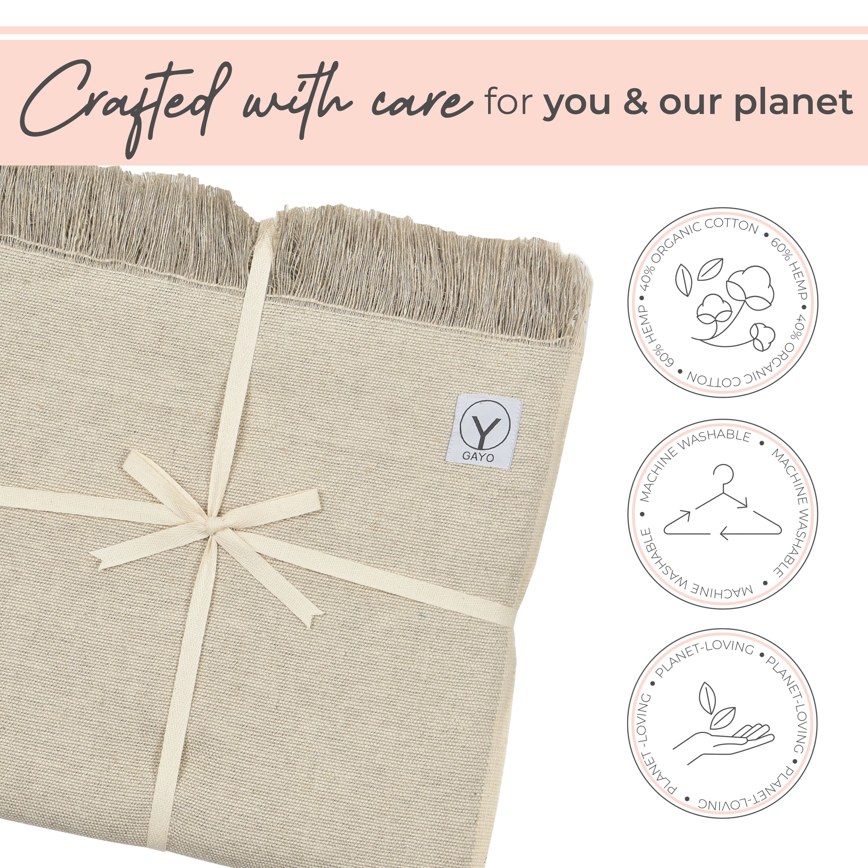 Hemp & Organic Cotton Yoga Blanket
