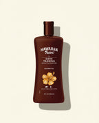 Hawaiian Tropic Dark Tanning oil bottle on a white background