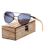 Modern Cat Eye Bamboo + Metal Polarized Sunglasses
