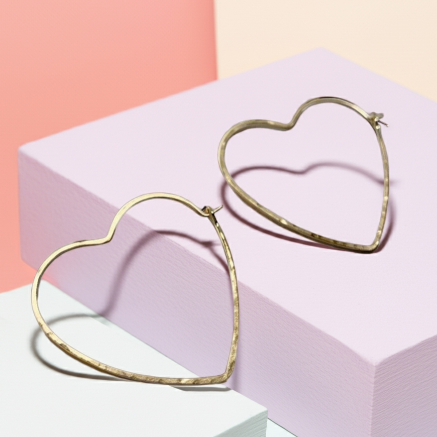 Heart Hoops - 1.5" – Handmade to Order