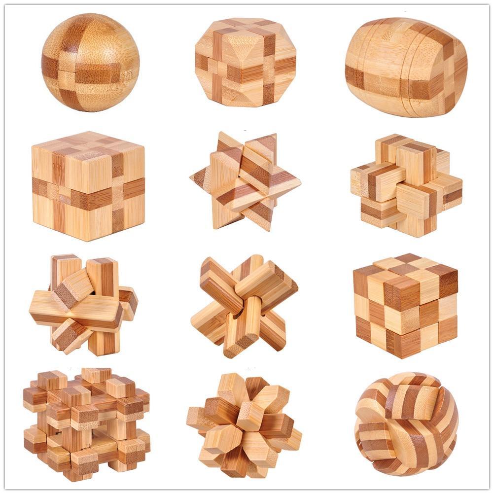 Brain Teaser 3D Wooden Interlocking Game Puzzles – 12 Styles