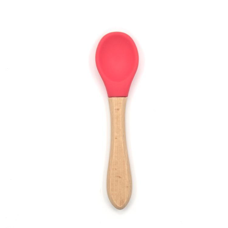 Bamboo + Silicone Baby Feeding Spoons – 2 Piece Set