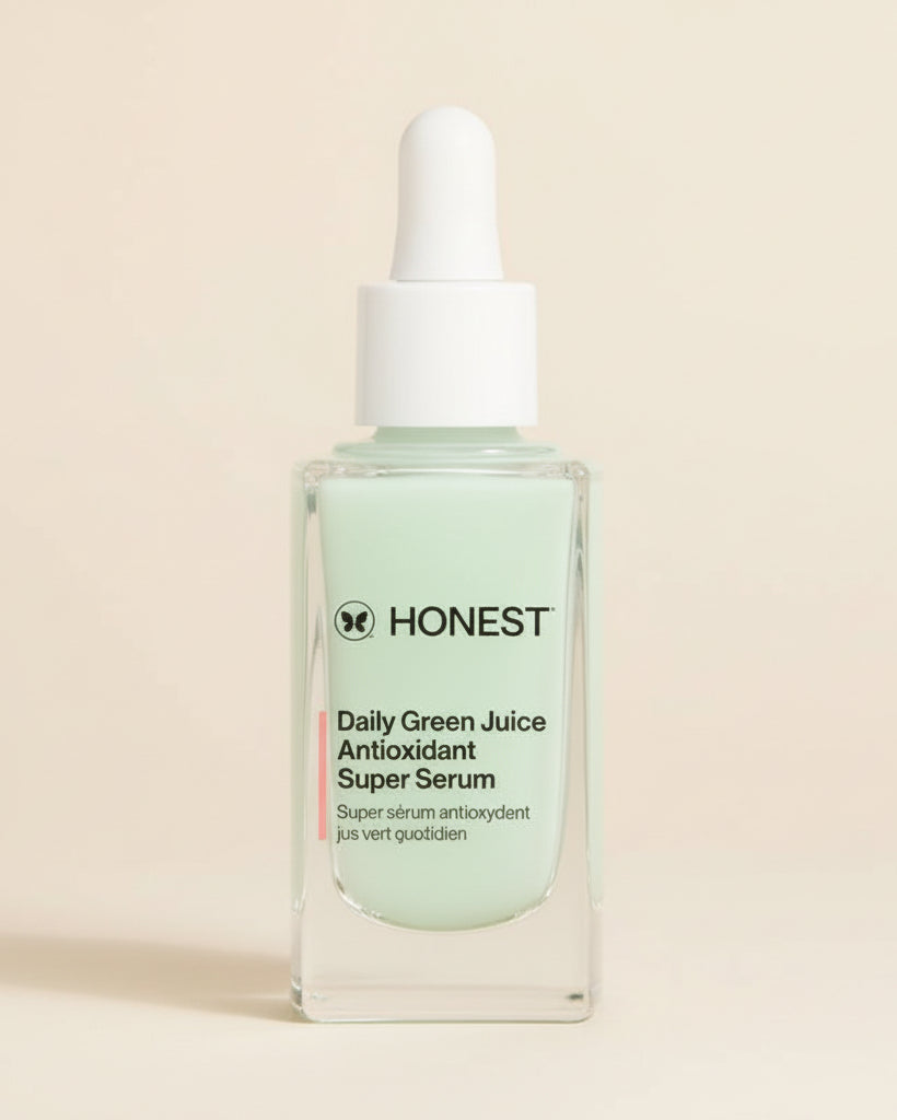 Honest Daily Green Juice Antioxidant Super Serum bottle on a white background