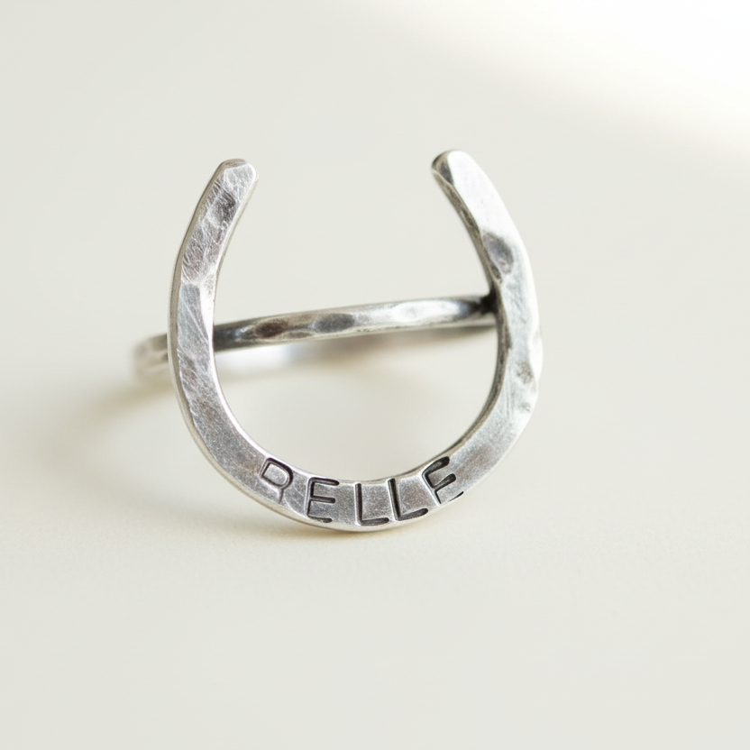 Lucky Horseshoe Ring - Large - Handmade to Order