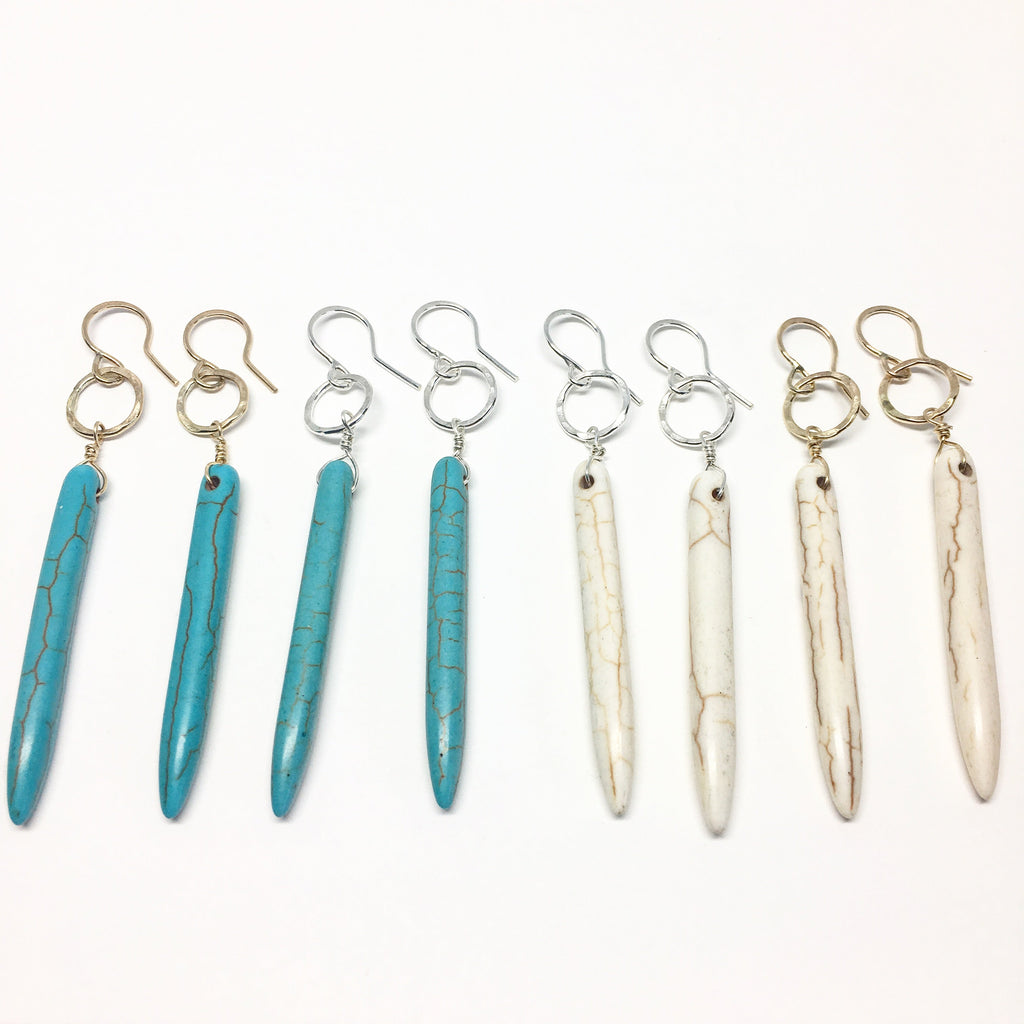 Howlite Drop Earrings-4