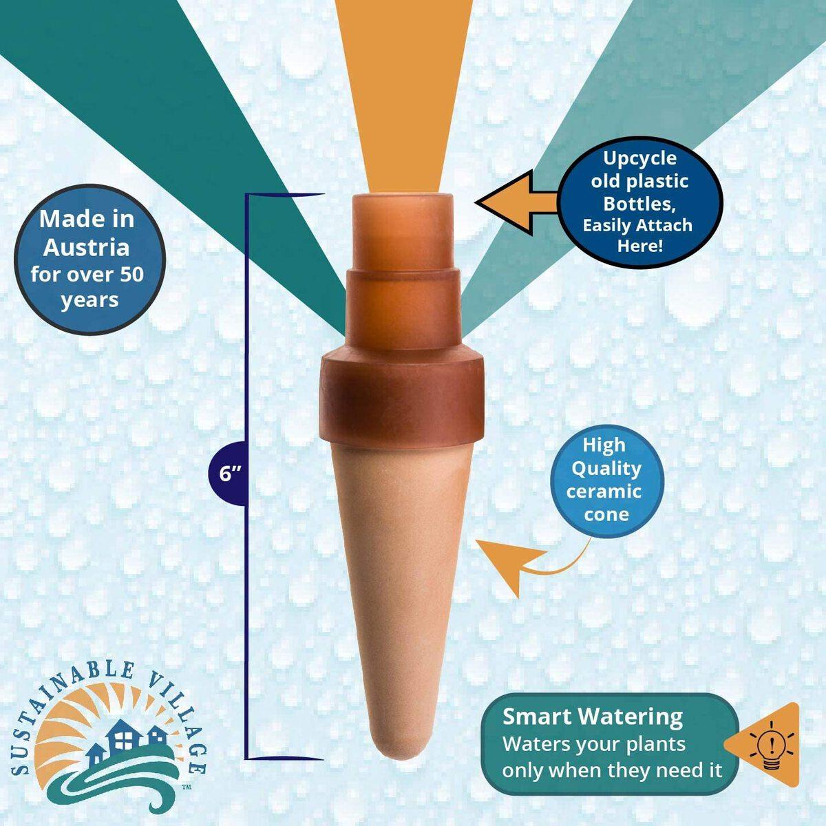 Blumat Bottle Adapter XL Plant Watering Stakes for Large Plants - 4 Pack XL