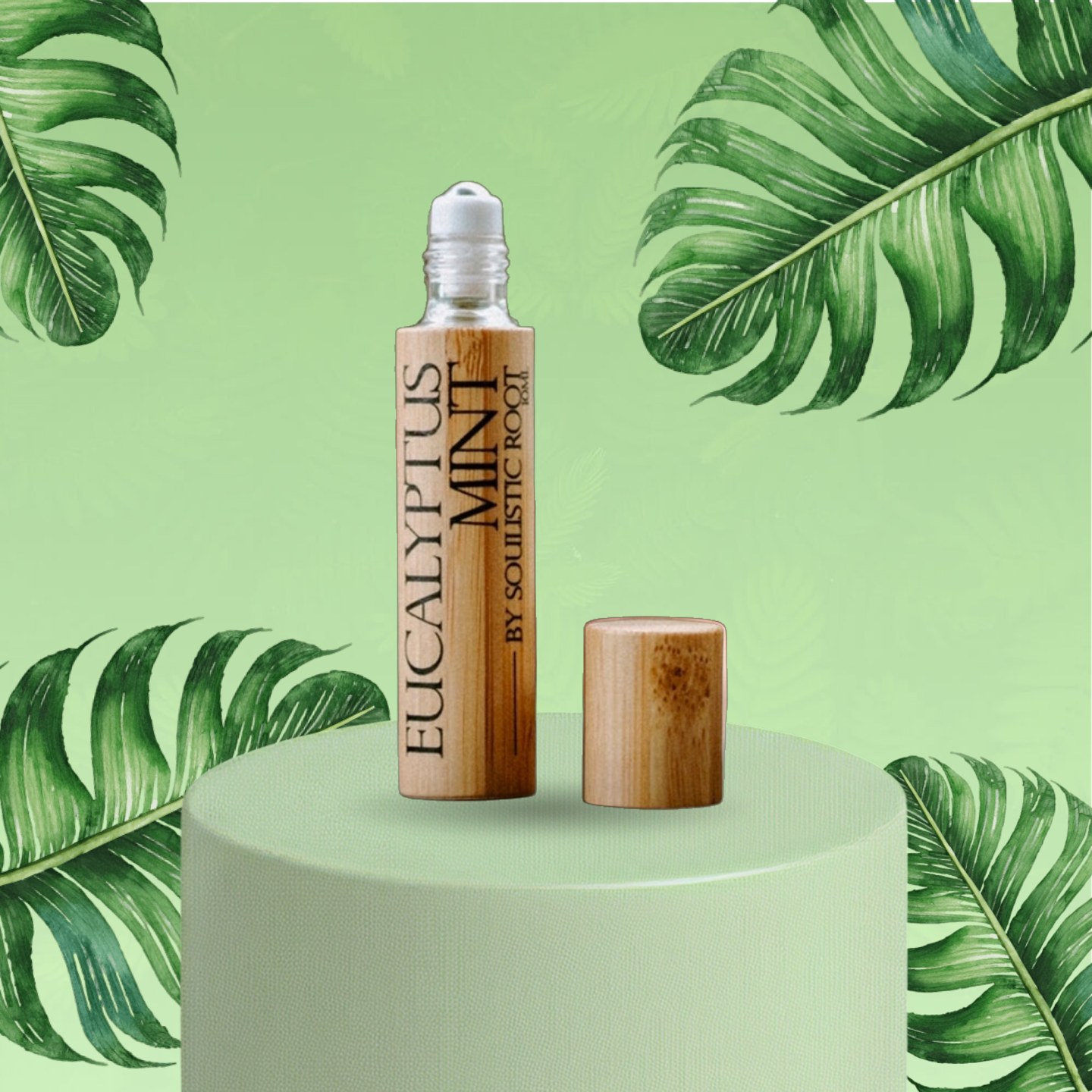 Soulistic Root Eucalyptus Mint Essential Oil Bamboo Roller – 10mL