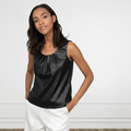 New With Tags Pre-Owned Calvin Klein Vegan Leather Sleeveless Top Vest - Black