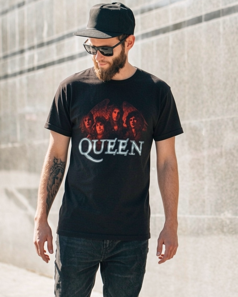 The QUEEN Mt. Rushmore Men's Graphic Rocker Tee