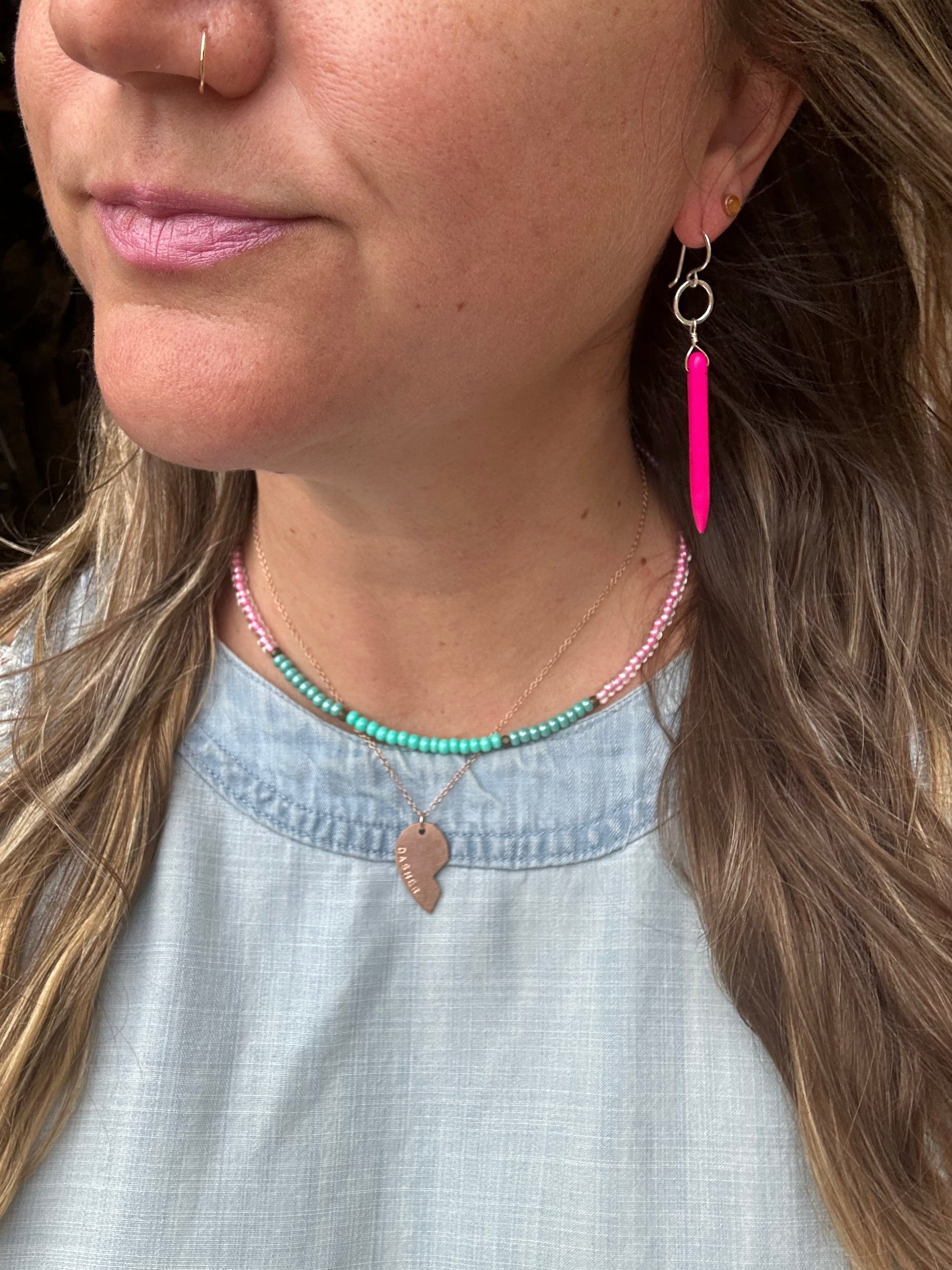 Howlite Drop Earrings - Desert Rose-0