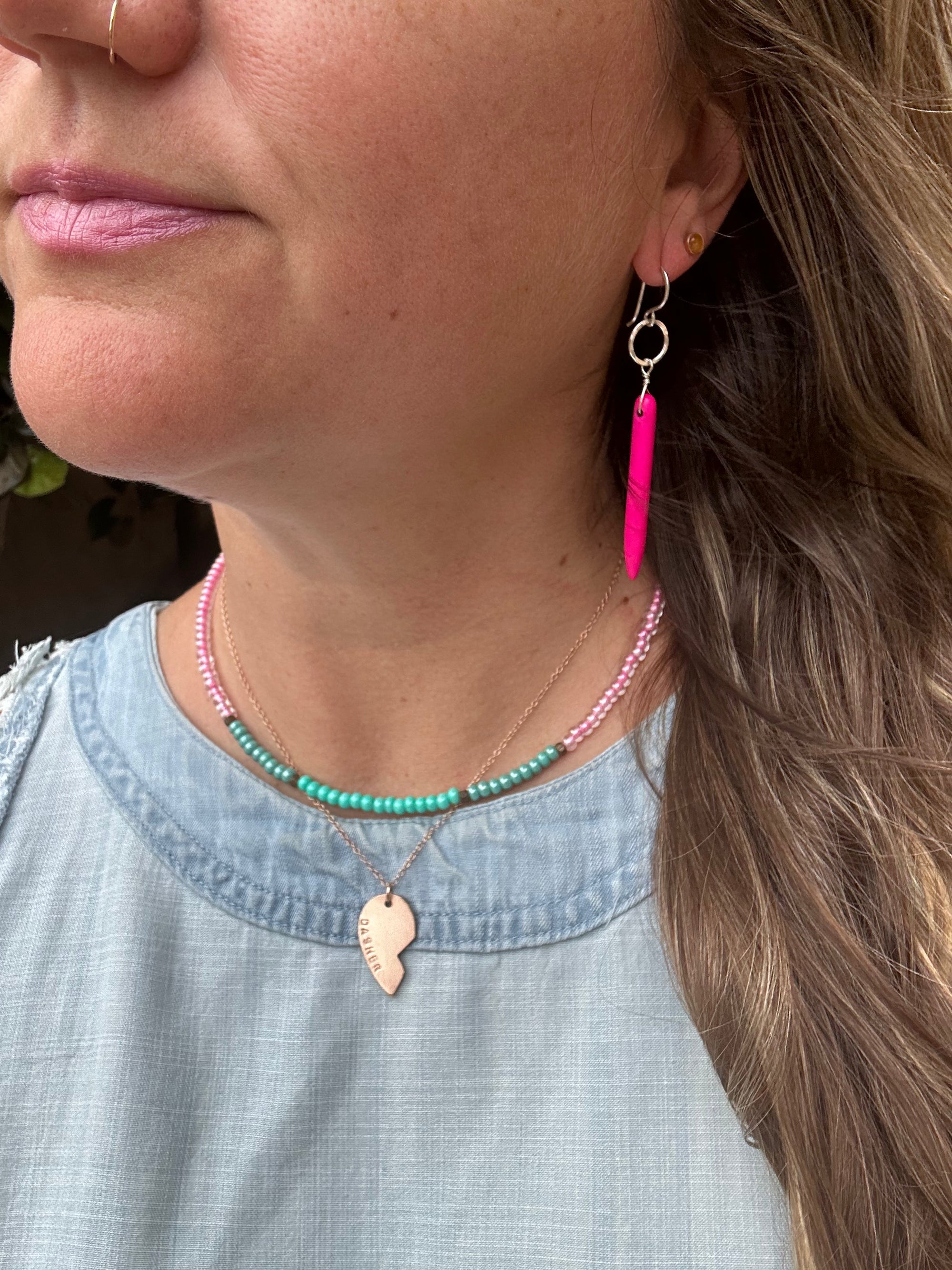 Howlite Drop Earrings - Desert Rose-2