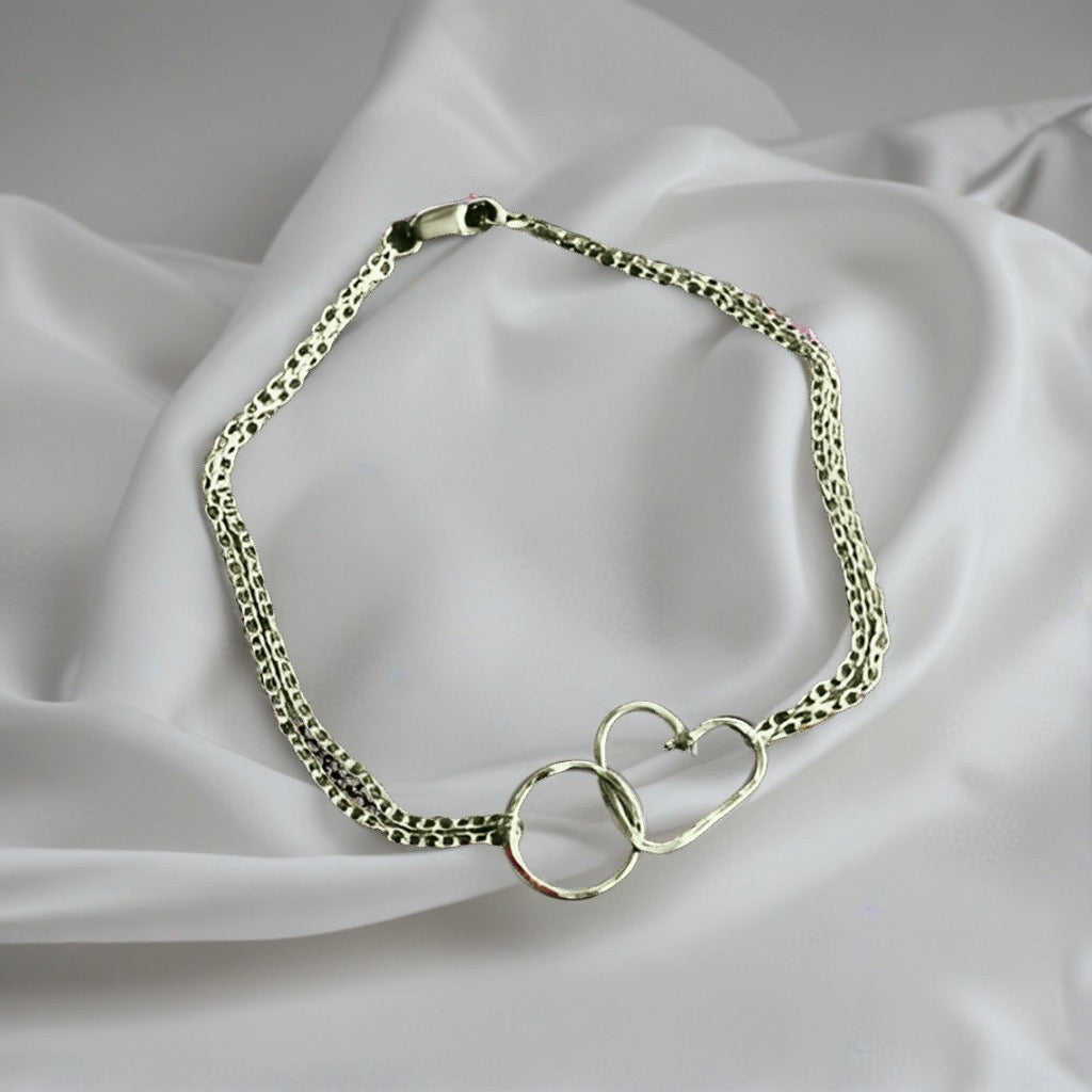 Heart and Circle Infinity Bracelet – Handmade to Order