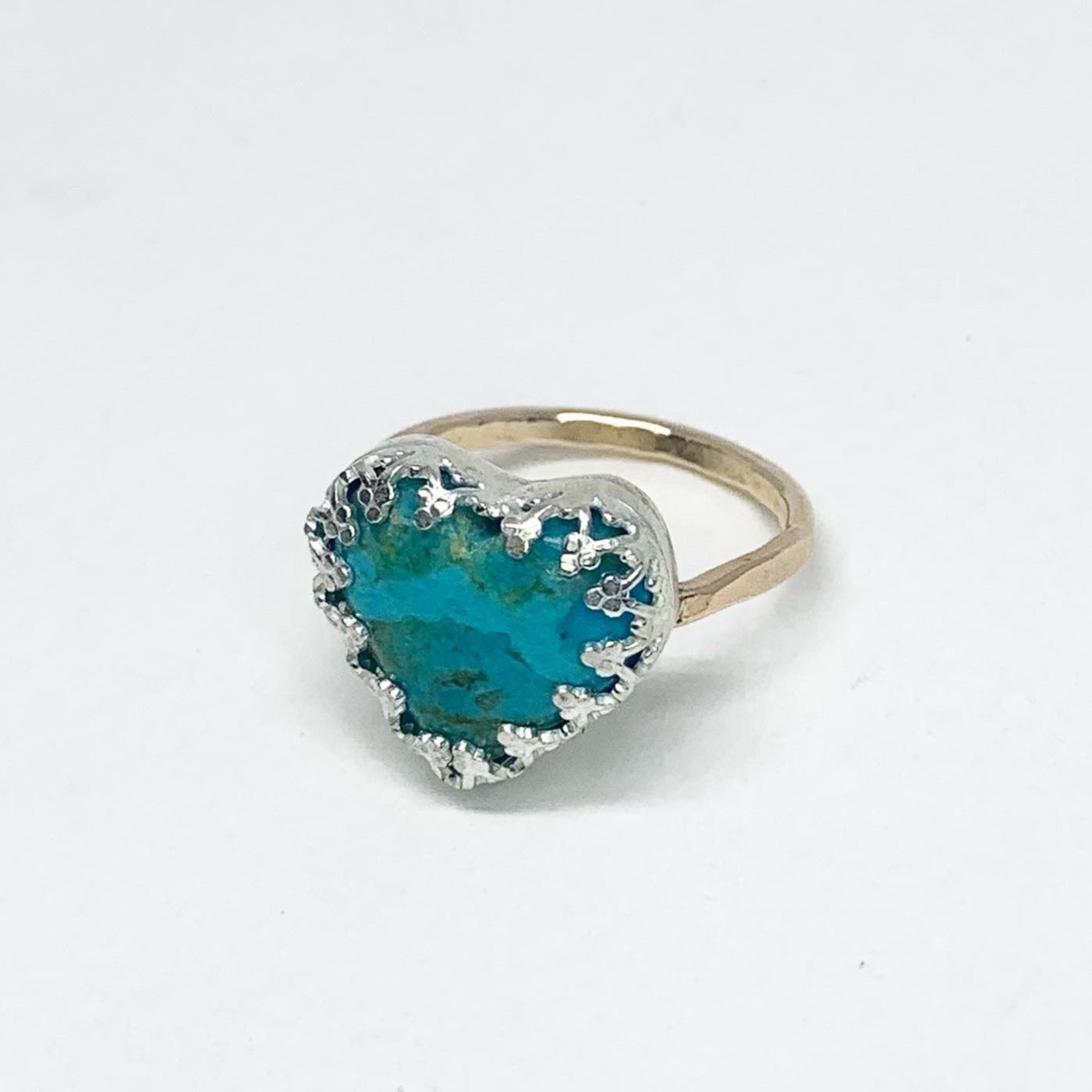 Handmade Turquoise Heart Ring #114 – Made to Order